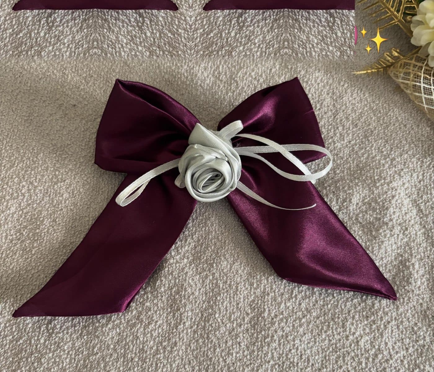 Satin Hair Bow Clip, pack of 2